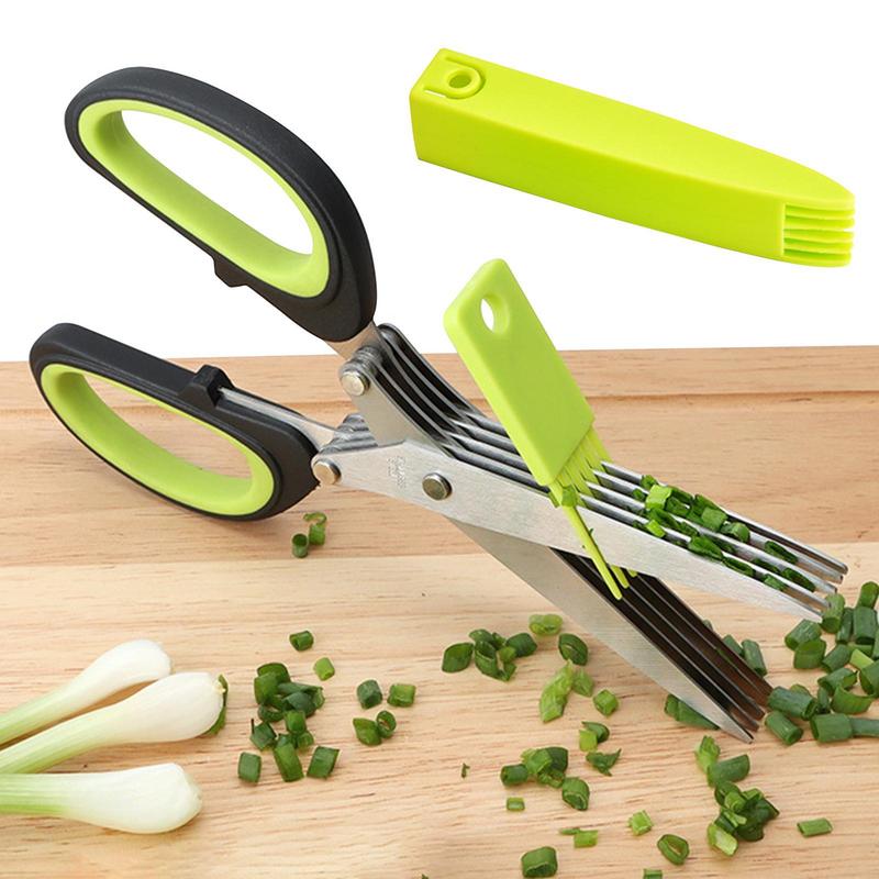 Kitchen Appliances Green - Stainless Steel Multi-Layer Scissors 5 Layers