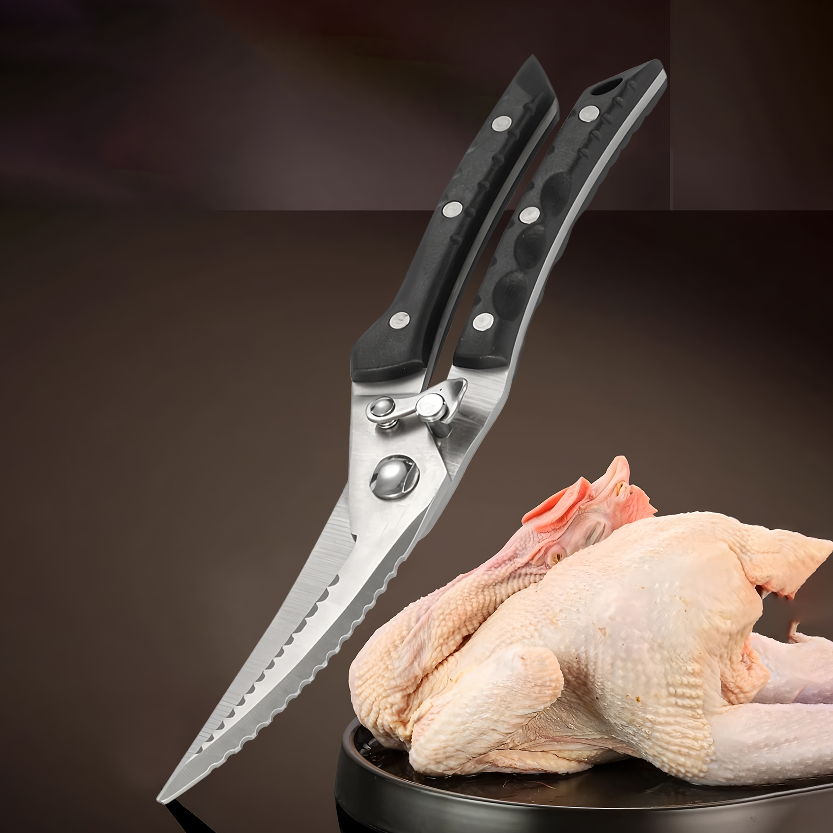 Kitchen Appliances For Cooking - 1PC，Stainless steel kitchen Scissors Barbecue Scissors