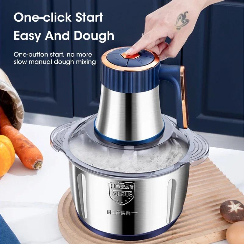 Food Processor Large - 5L Electric Meat Grinders 304 Stainless
