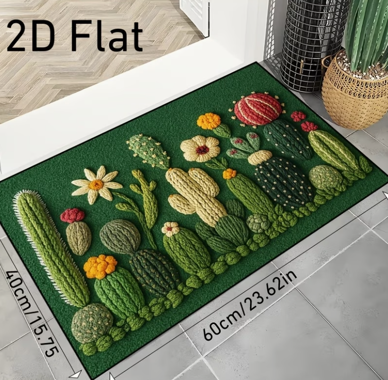 Cactus Flower Embroidery Doorm - Kitchen Appliances Green reseña y precio