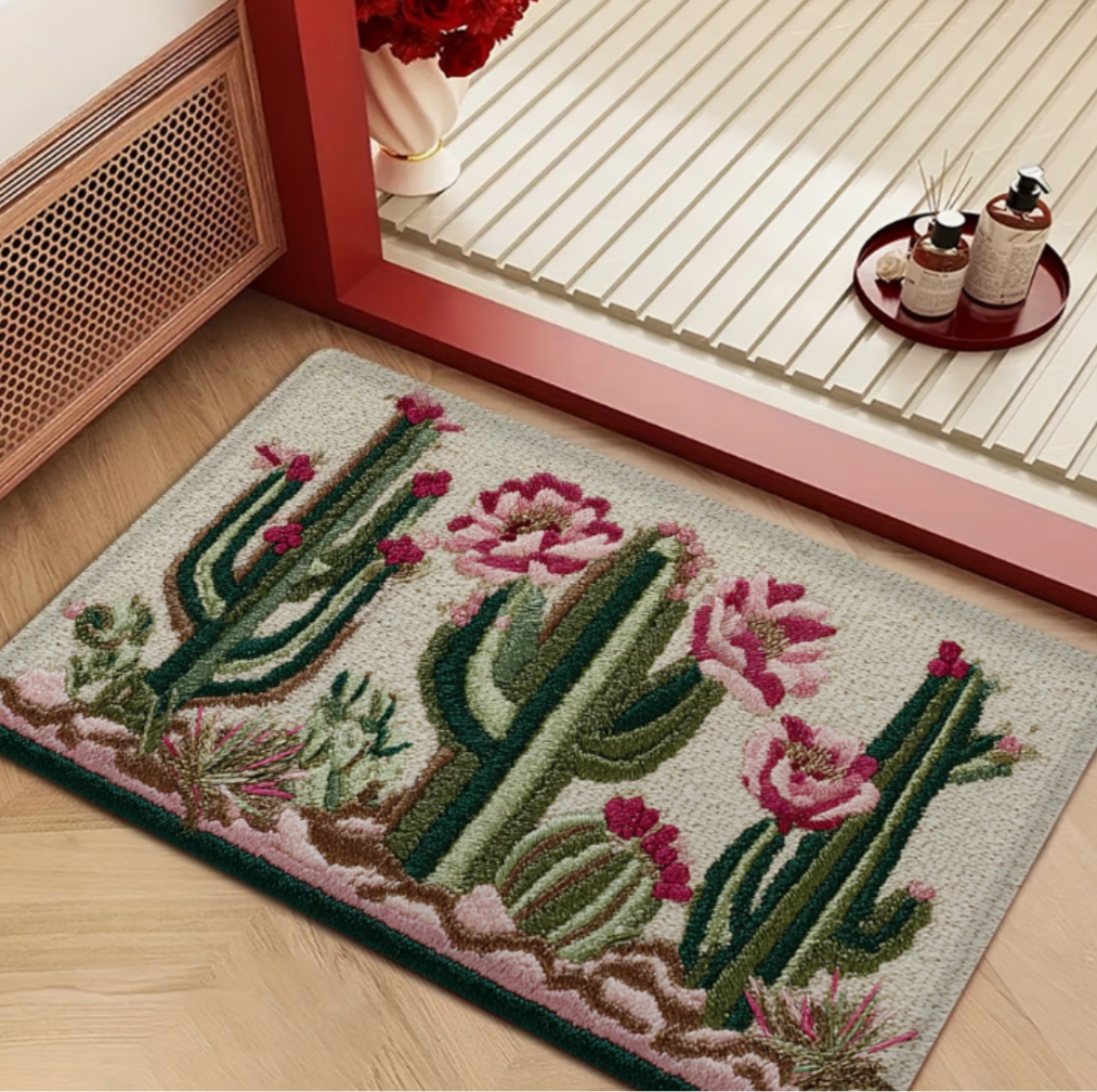 Cactus Flower Embroidery Doorm - Kitchen Appliances Green reseña y precio