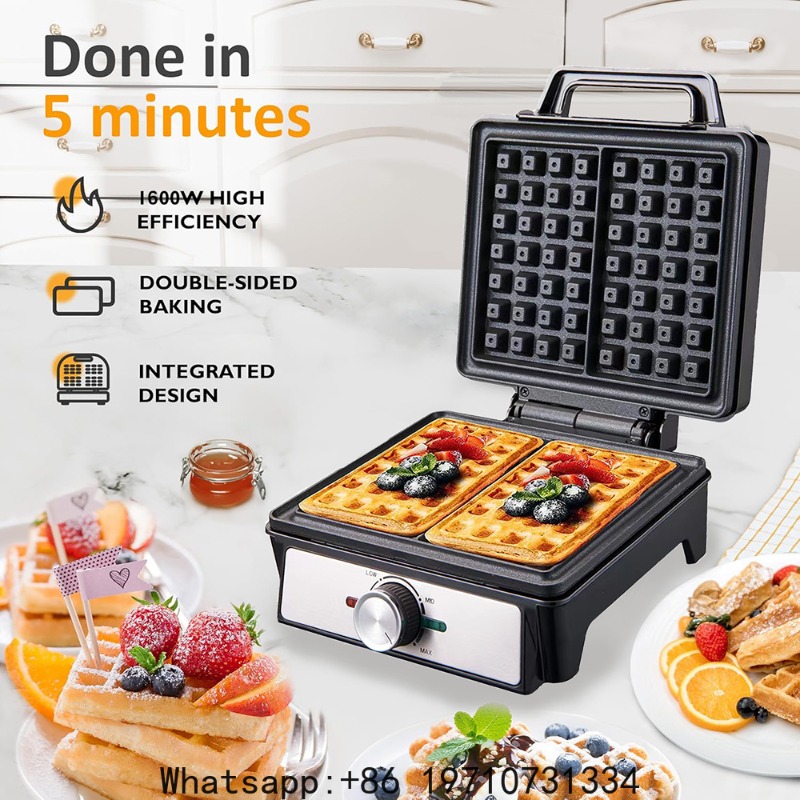 Waffles Maker 2 Slices Adjusta - Waffle Iron Belgian reseña y precio