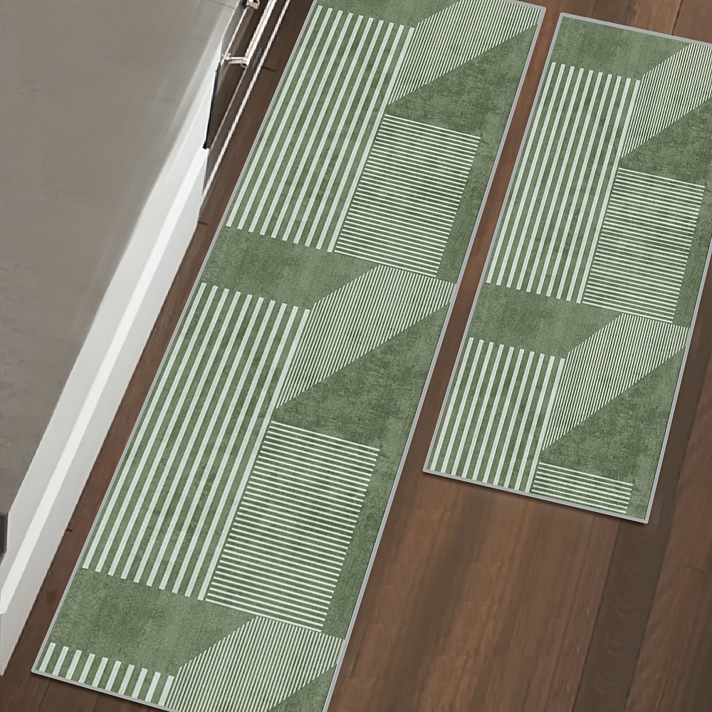VIKAMA Striped Green Carpet Ki - Kitchen Appliances Green reseña y precio