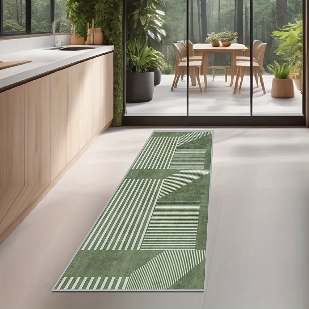 VIKAMA Striped Green Carpet Ki - Kitchen Appliances Green reseña y precio
