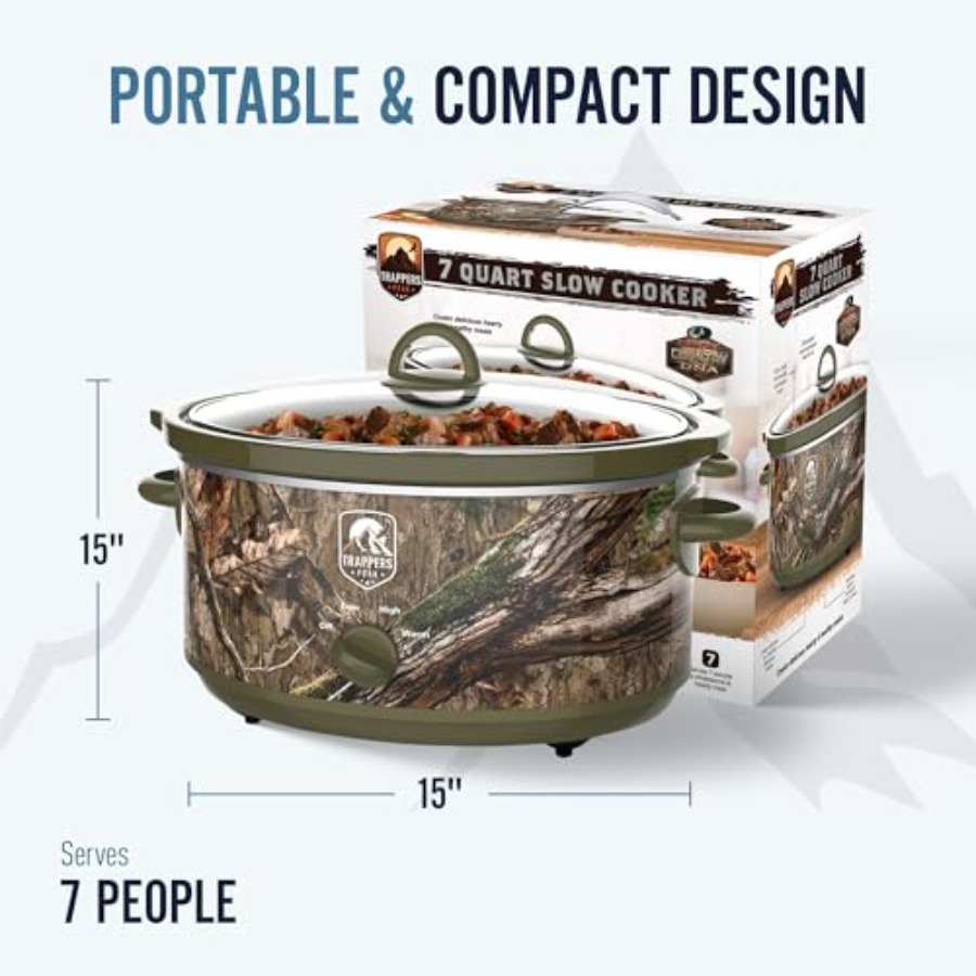 7 Quart Oval Slow Cooker Pot w - Kitchen Appliances Green reseña y precio