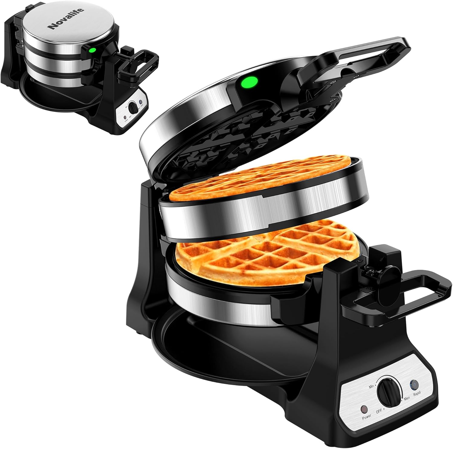 1400W Double Belgian Waffle Ma - Waffle Iron Belgian reseña y precio