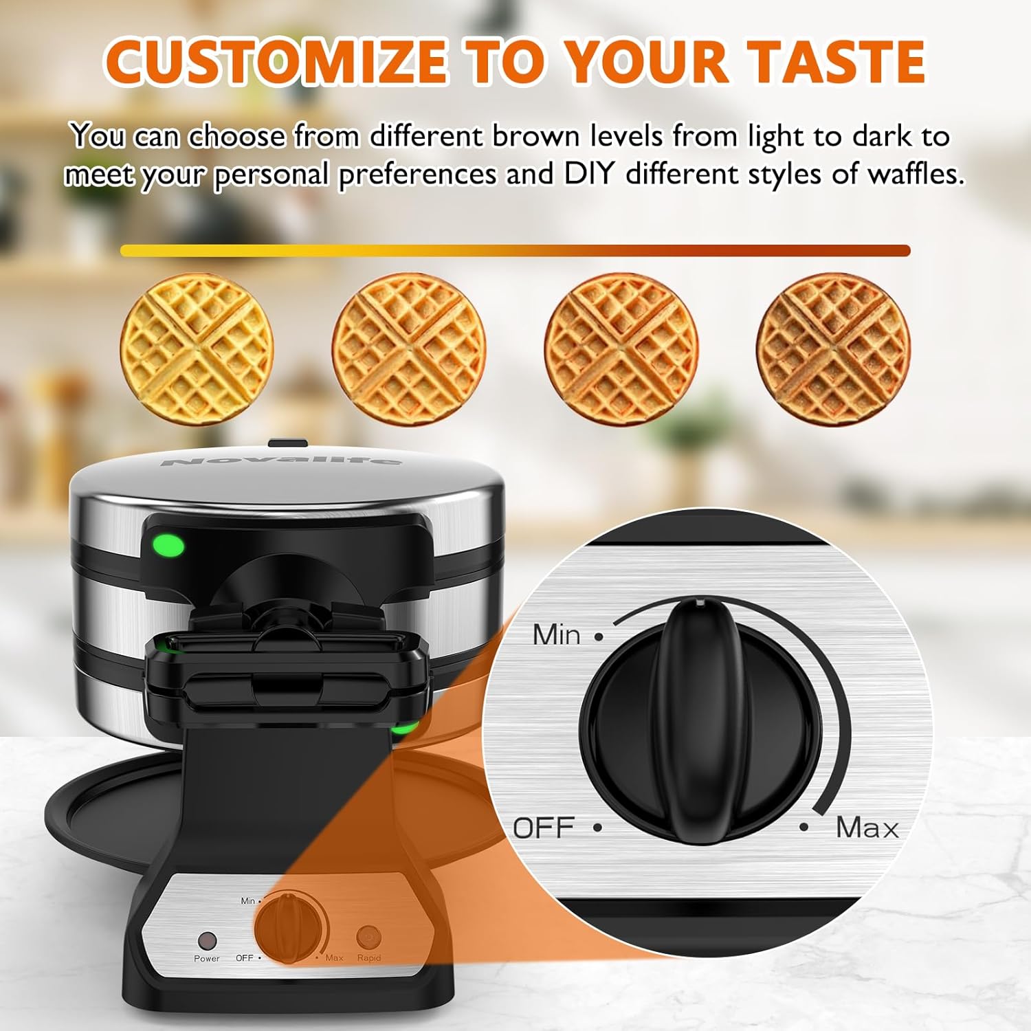 1400W Double Belgian Waffle Ma - Waffle Iron Belgian reseña y precio