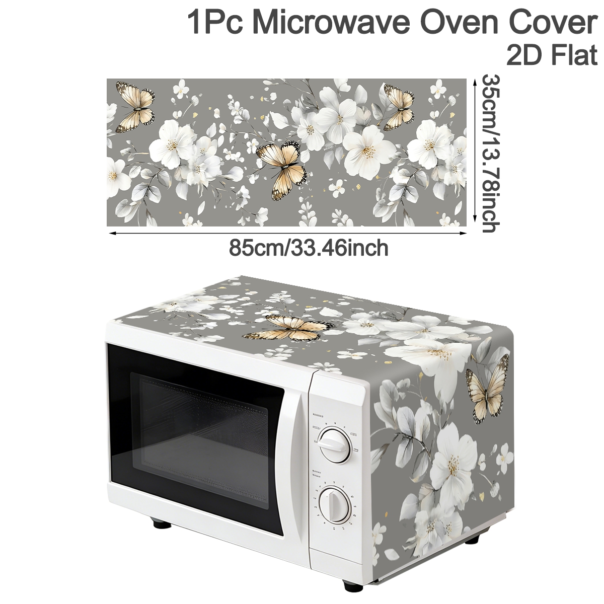 1pc  White Flower Microwave Du - Kitchen Appliances In White reseña y precio