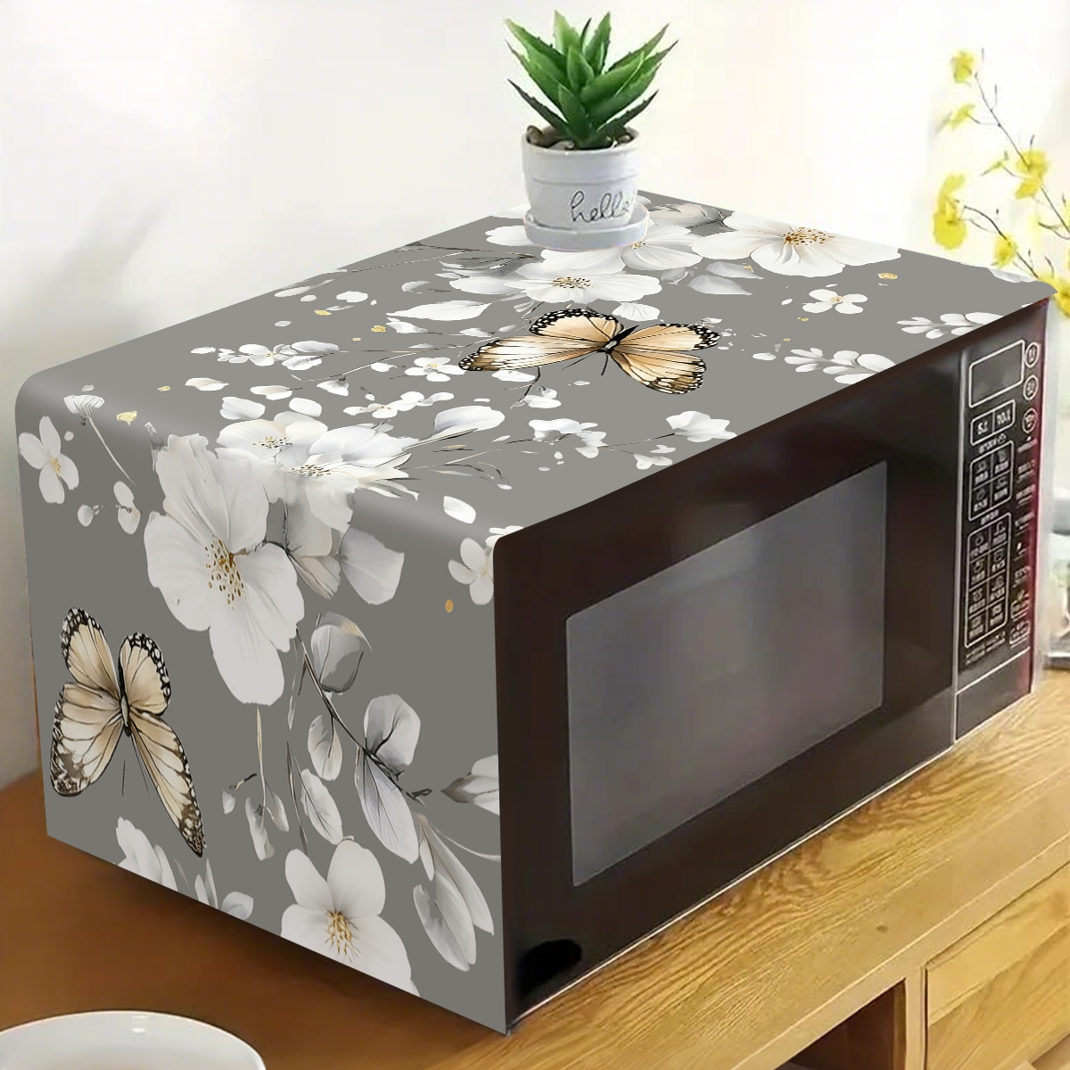 1pc  White Flower Microwave Du - Kitchen Appliances In White reseña y precio