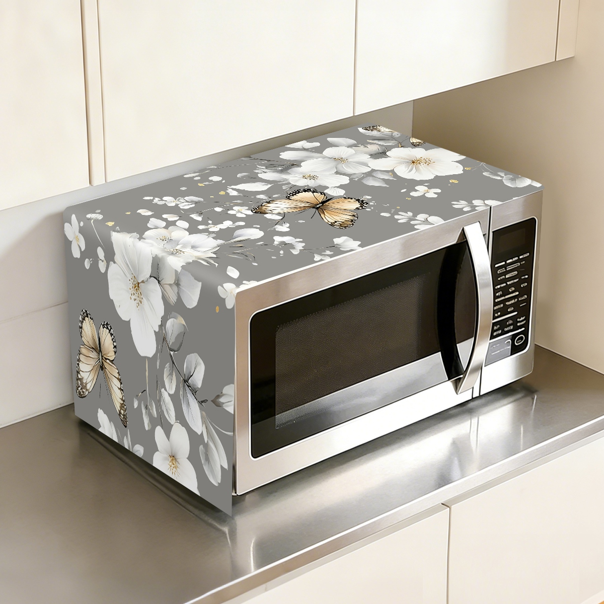 1pc  White Flower Microwave Du - Kitchen Appliances In White reseña y precio