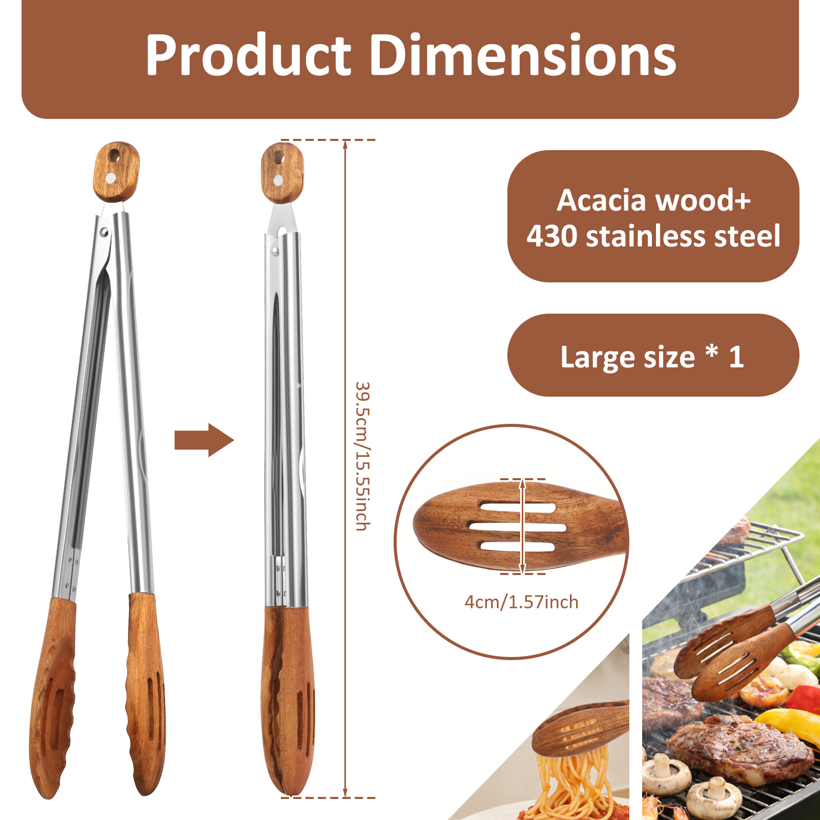 Wooden Kitchen Cooking Tongs B - Kitchen Appliances For Cooking reseña y precio