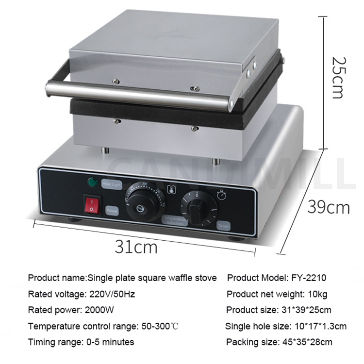 Non-Stick Waffle Maker Square  - Waffle Iron Belgian reseña y precio