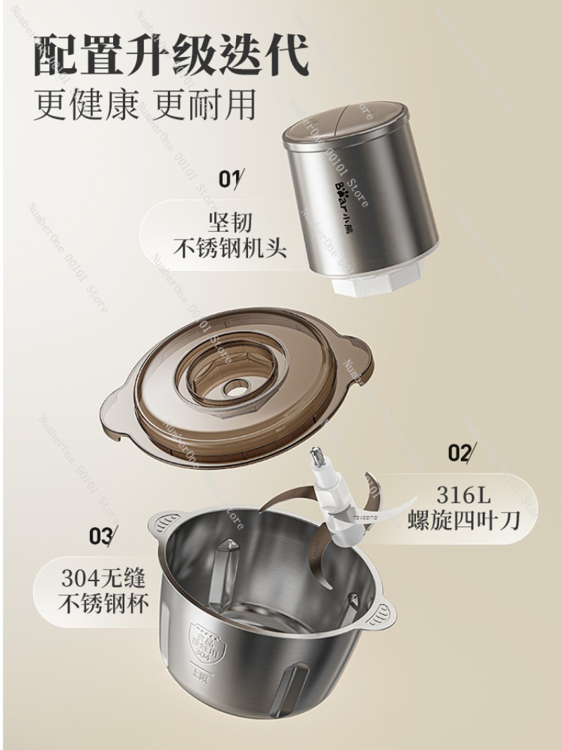 Stainless Steel Meat Grinder H - Food Processor Large reseña y precio