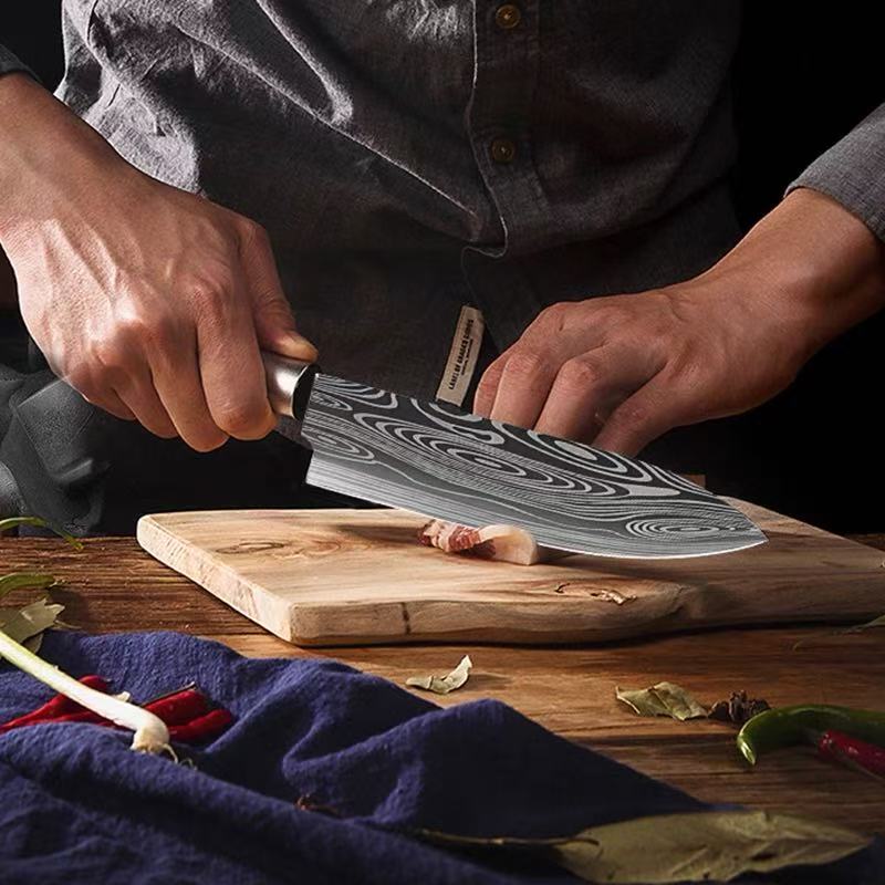 Damascus pattern Kitchen Knife - Kitchen Appliances For Cooking reseña y precio