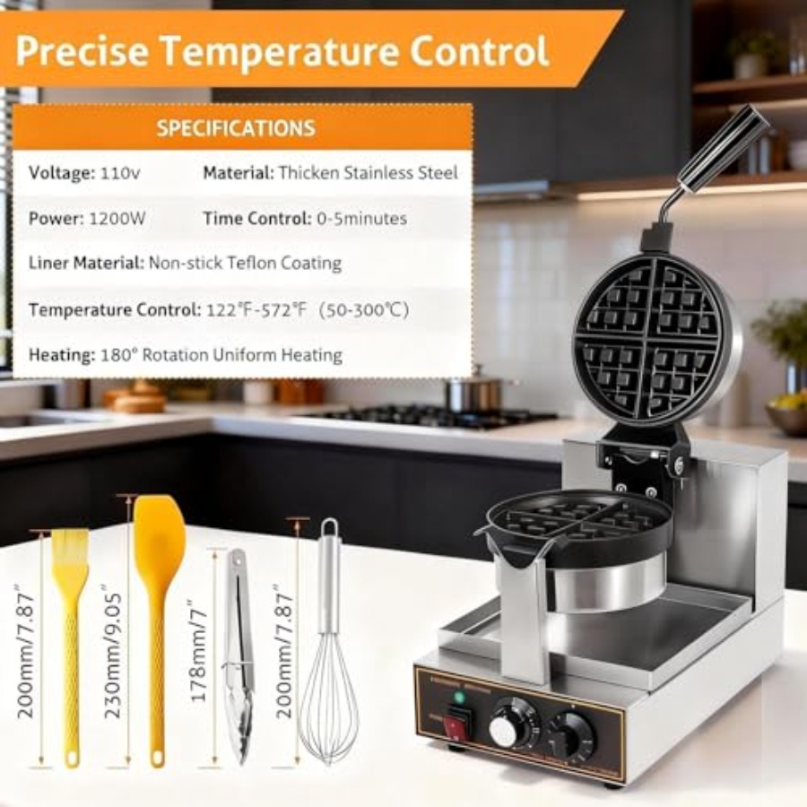 Commercial Thick Belgian Waffl - Waffle Iron Belgian reseña y precio