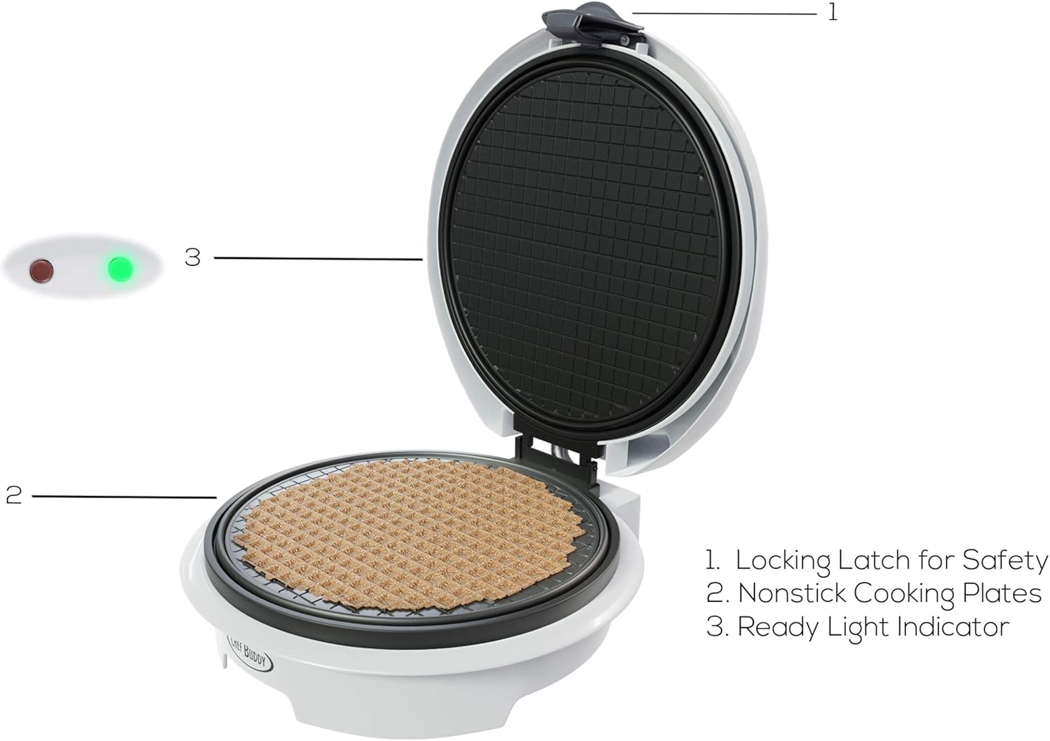 Electric Waffle Cone Maker wit - Kitchen Appliances In White reseña y precio
