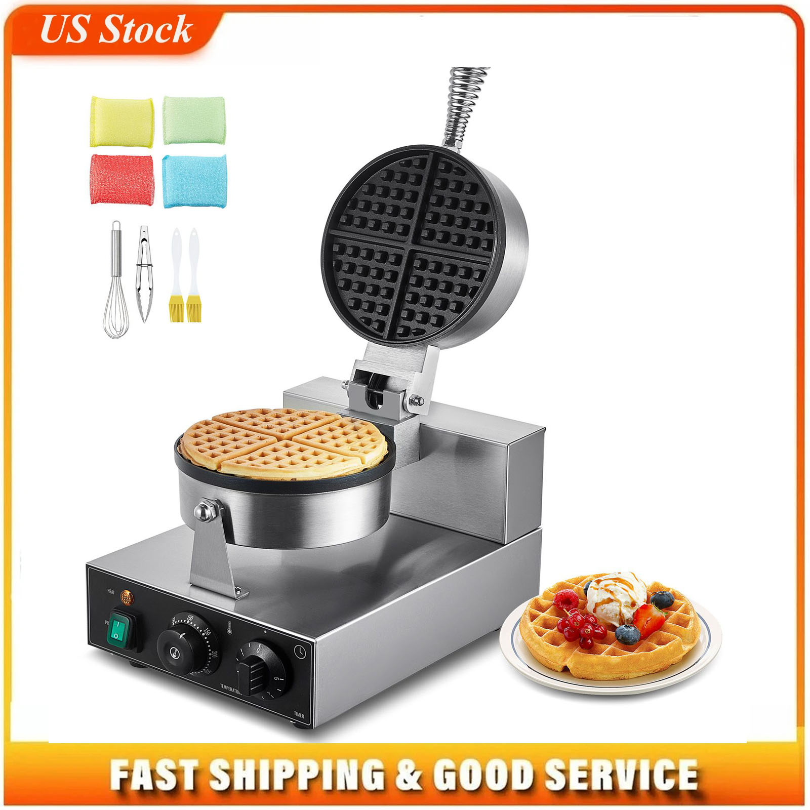 Commercial Waffle Maker, 1230W - Waffle Iron Belgian reseña y precio