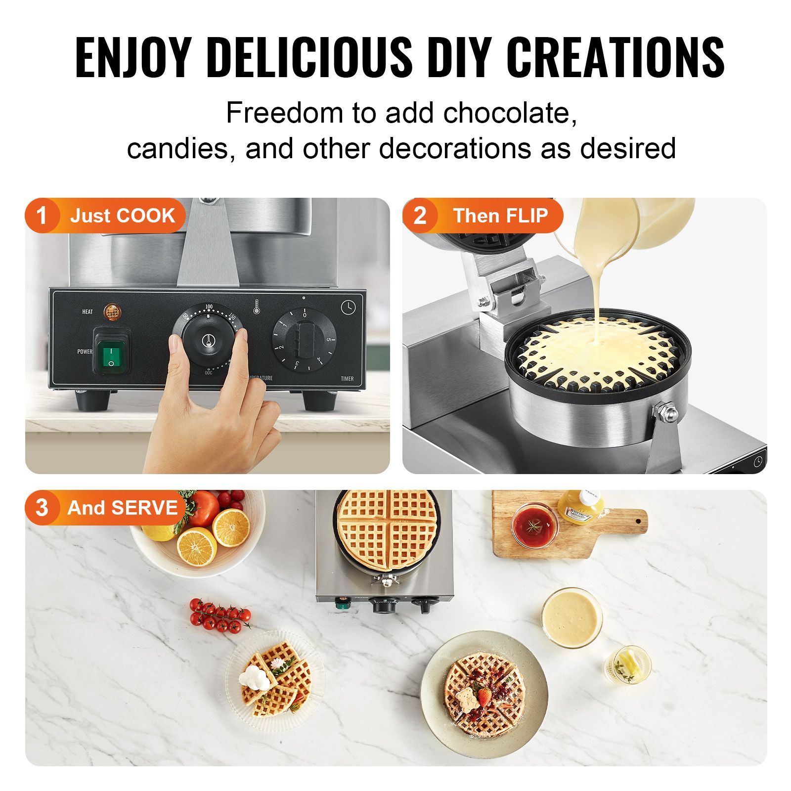 Commercial Waffle Maker, 1230W - Waffle Iron Belgian reseña y precio