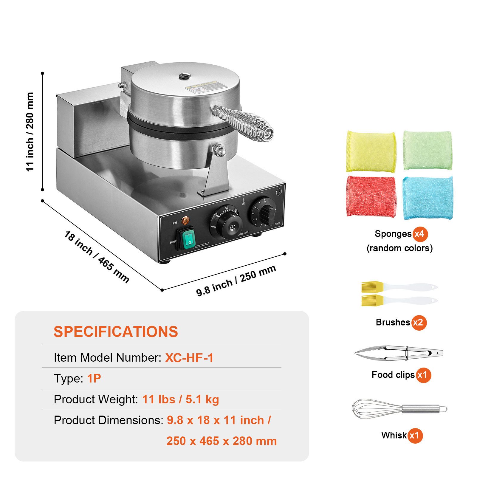 Commercial Waffle Maker, 1230W - Waffle Iron Belgian reseña y precio