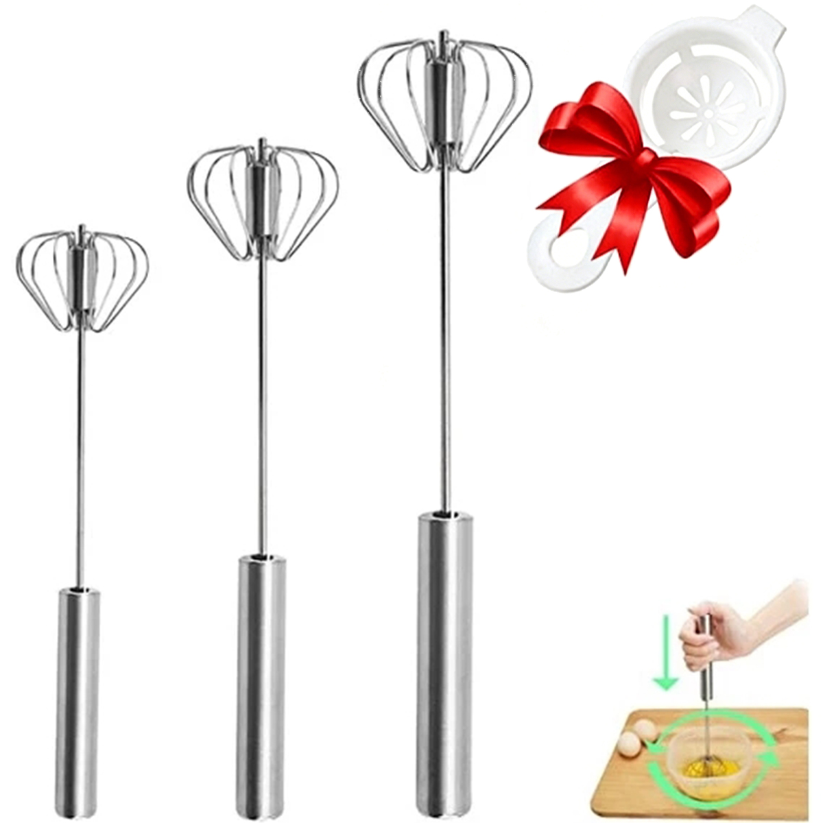 1/3pcs Stainless Steel Egg Bea - Kitchen Appliances Australia reseña y precio