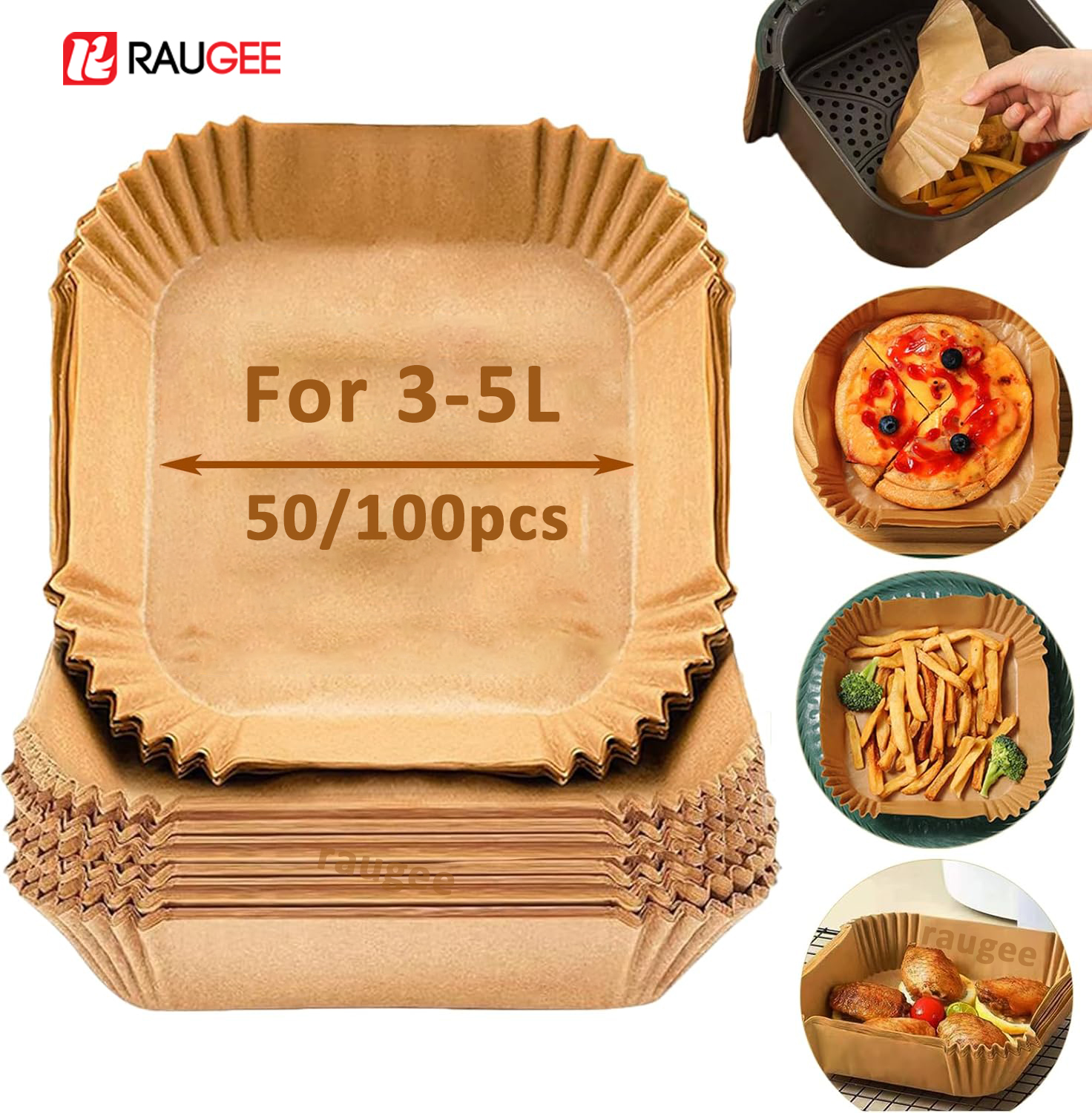 50/100pcs Air Fryer Paper Line - Air Fryer 5L Digital reseña y precio
