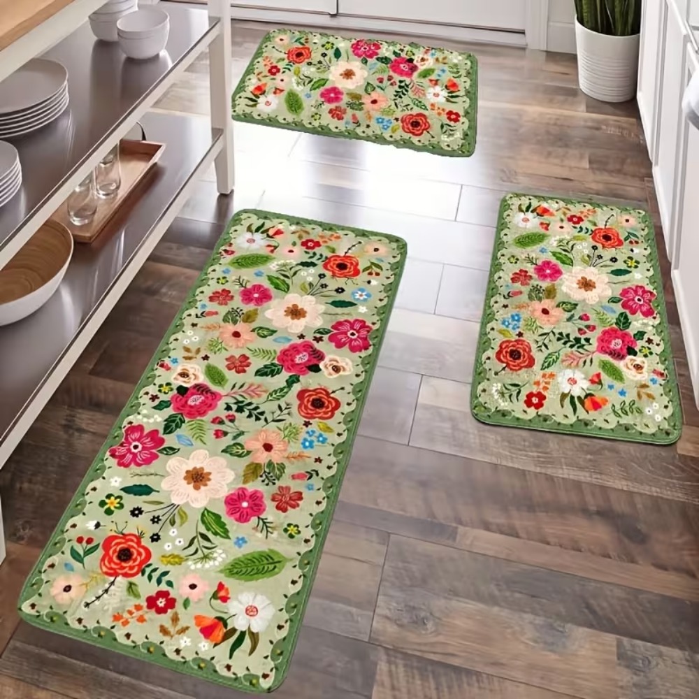 Non-Slip Soft Green Vintage Fl - Kitchen Appliances Green reseña y precio