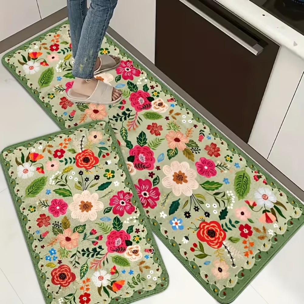 Non-Slip Soft Green Vintage Fl - Kitchen Appliances Green reseña y precio