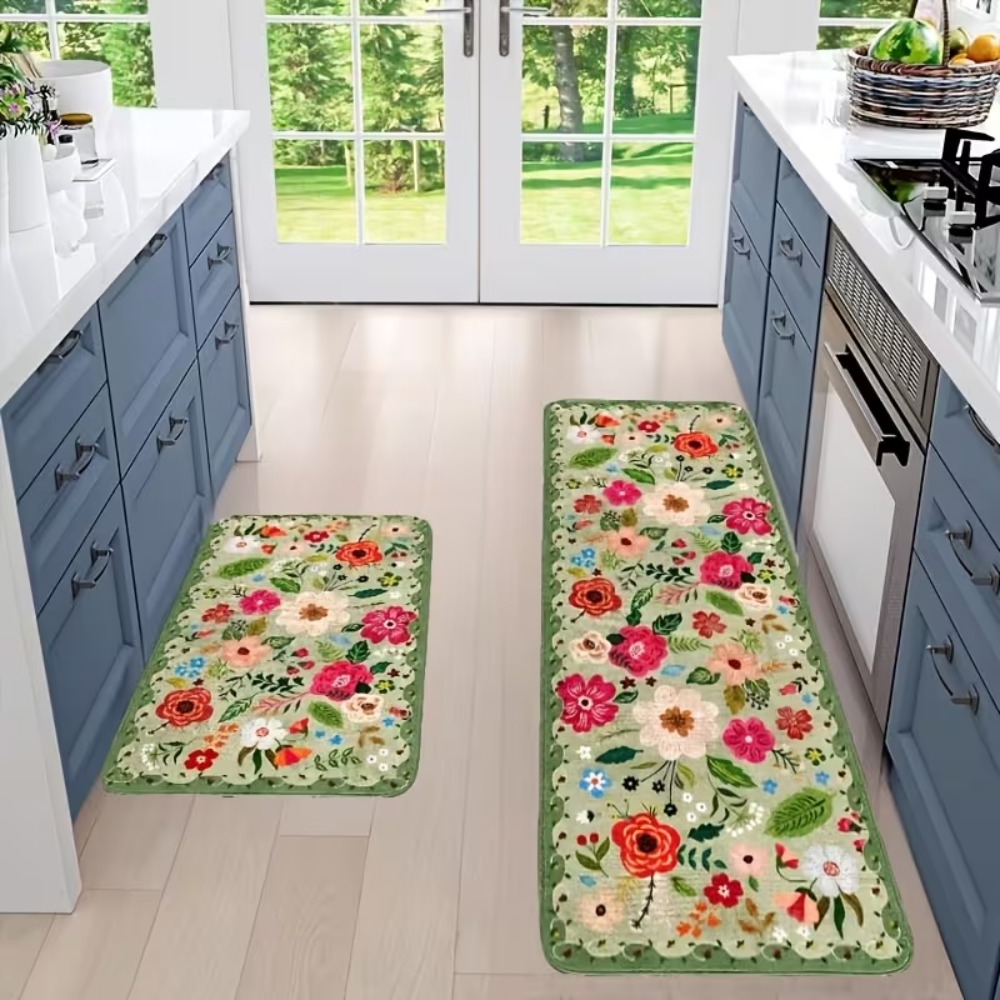 Non-Slip Soft Green Vintage Fl - Kitchen Appliances Green reseña y precio