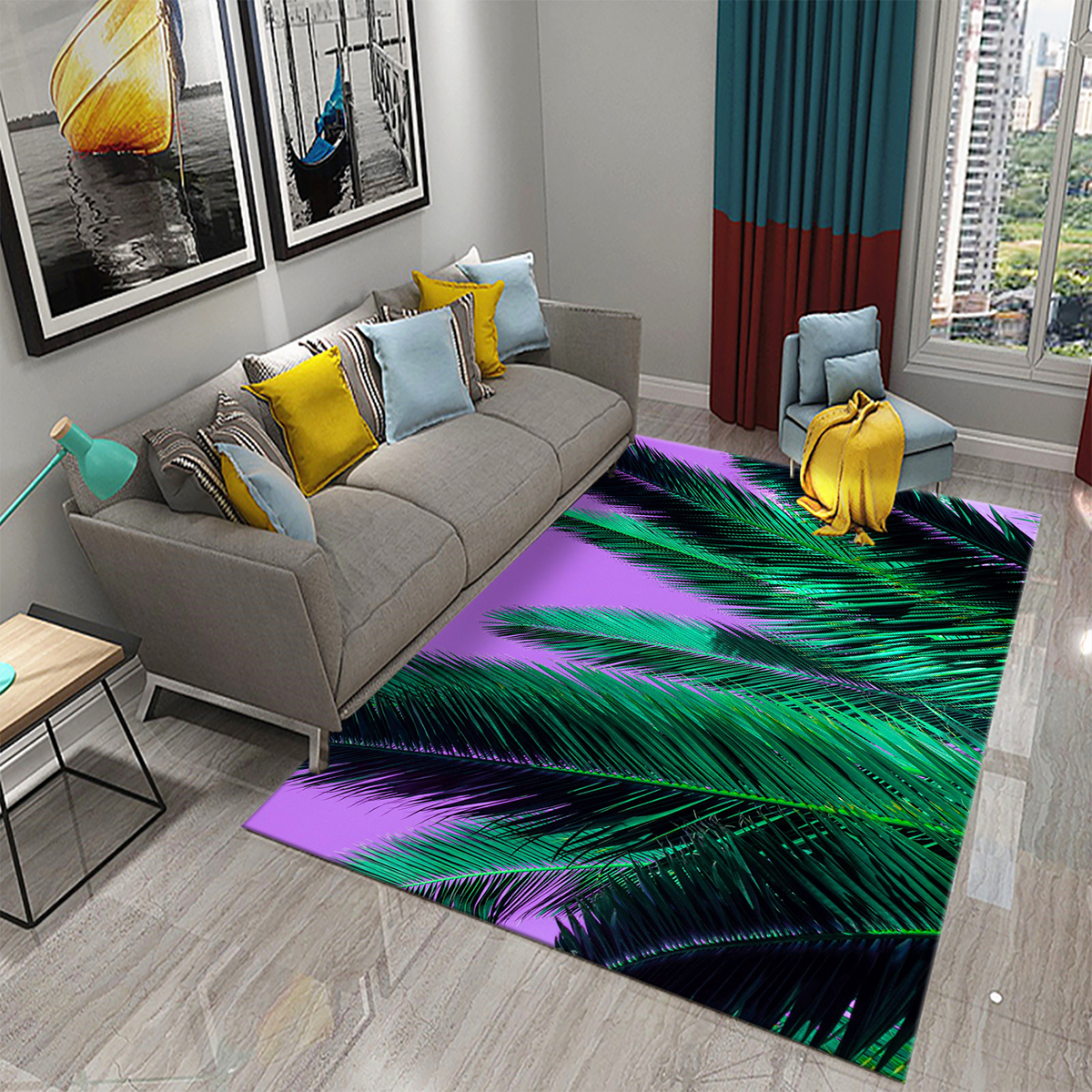 3D Palm Leaf Carpet Green Trop - Kitchen Appliances Green reseña y precio